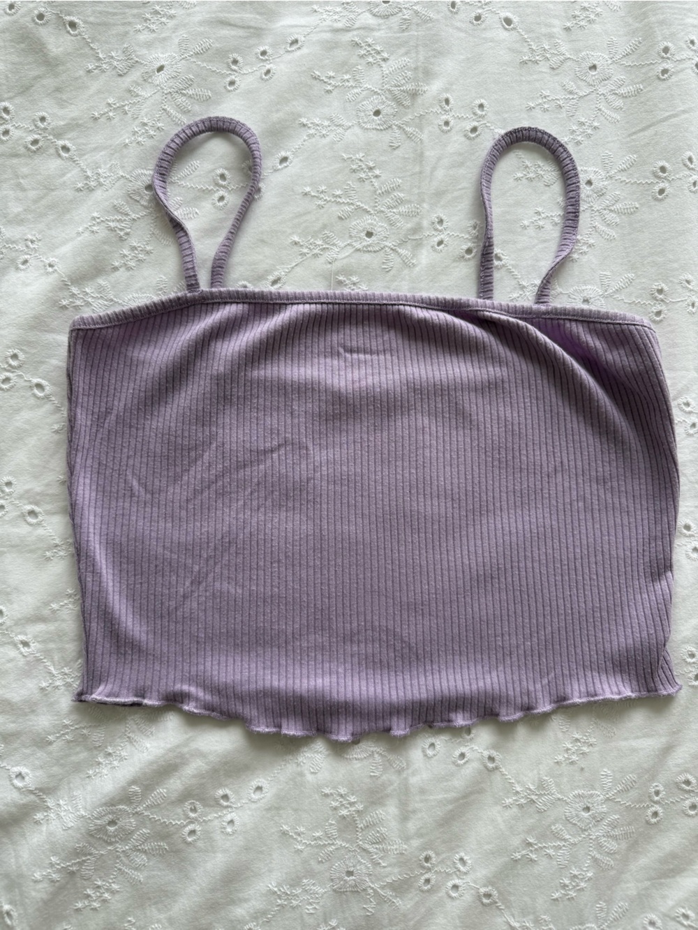 Lilac Ribbed Ultra Crop Tank - Picture 2 of 2